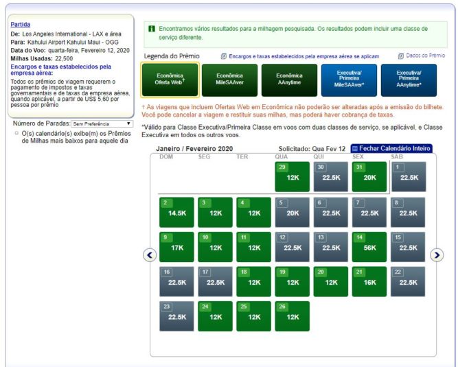 Los Angeles A Kahului Mil Milas Aadvantage Passagens Top