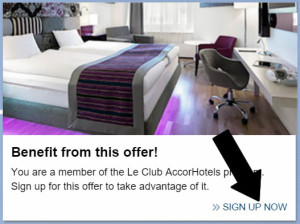 Cadastro promoção Accor Hotels