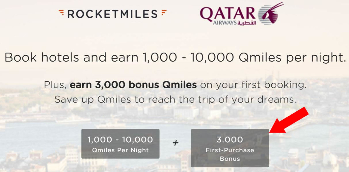 Oferta Rocketmiles de 3.000 milhas bônus Qatar Airways