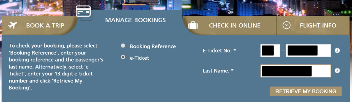 SaudiAirlines - Verificar e-ticket