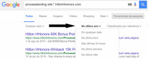 Busca promoções Hilton HHonors no Google