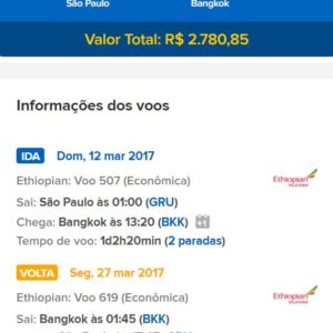 Guarulhos para Banguecoque por R$2.780,85 - Ida e volta