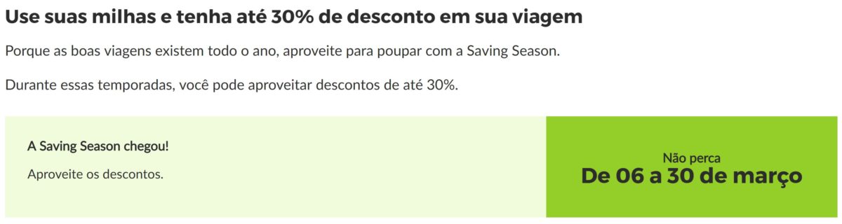 Promoção TAP Portugal - 30% de desconto em bilhetes emitidos com milhas